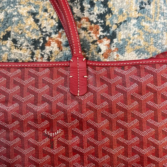 Goyard Saint Louis Tote Bad Red PM Coated Canvas - Picture 9 of 15